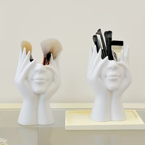 1pcs Creative Human Body Art Makeup Brush Holder – Decorative Pen Cup & Cosmetic Storage Organizer