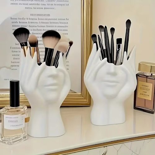 1pcs Creative Human Body Art Makeup Brush Holder – Decorative Pen Cup & Cosmetic Storage Organizer