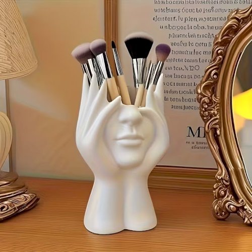 1pcs Creative Human Body Art Makeup Brush Holder – Decorative Pen Cup & Cosmetic Storage Organizer