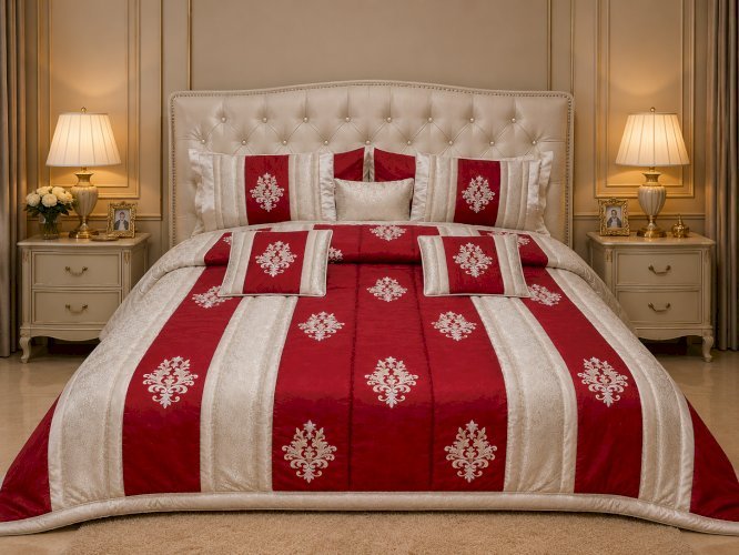 Premium 9-Piece Embroidered Bridal Bedding Set