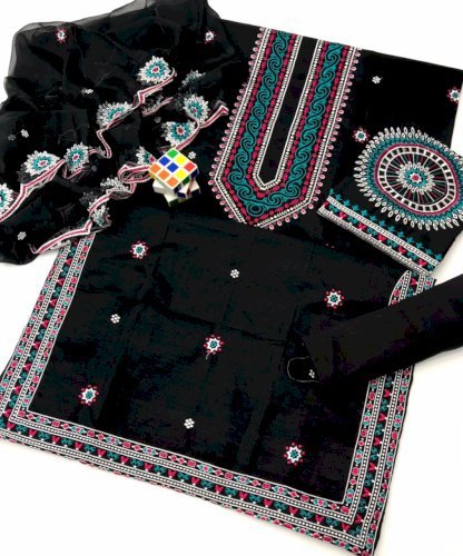 3PC Embroidered Lawn Suit - Full Gala Daman Chaak - Summer Festive